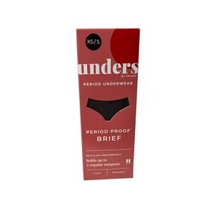 Unders Period Underwear Briefs Black Regular Absorbency Size XS/S‎ fits size 0-6